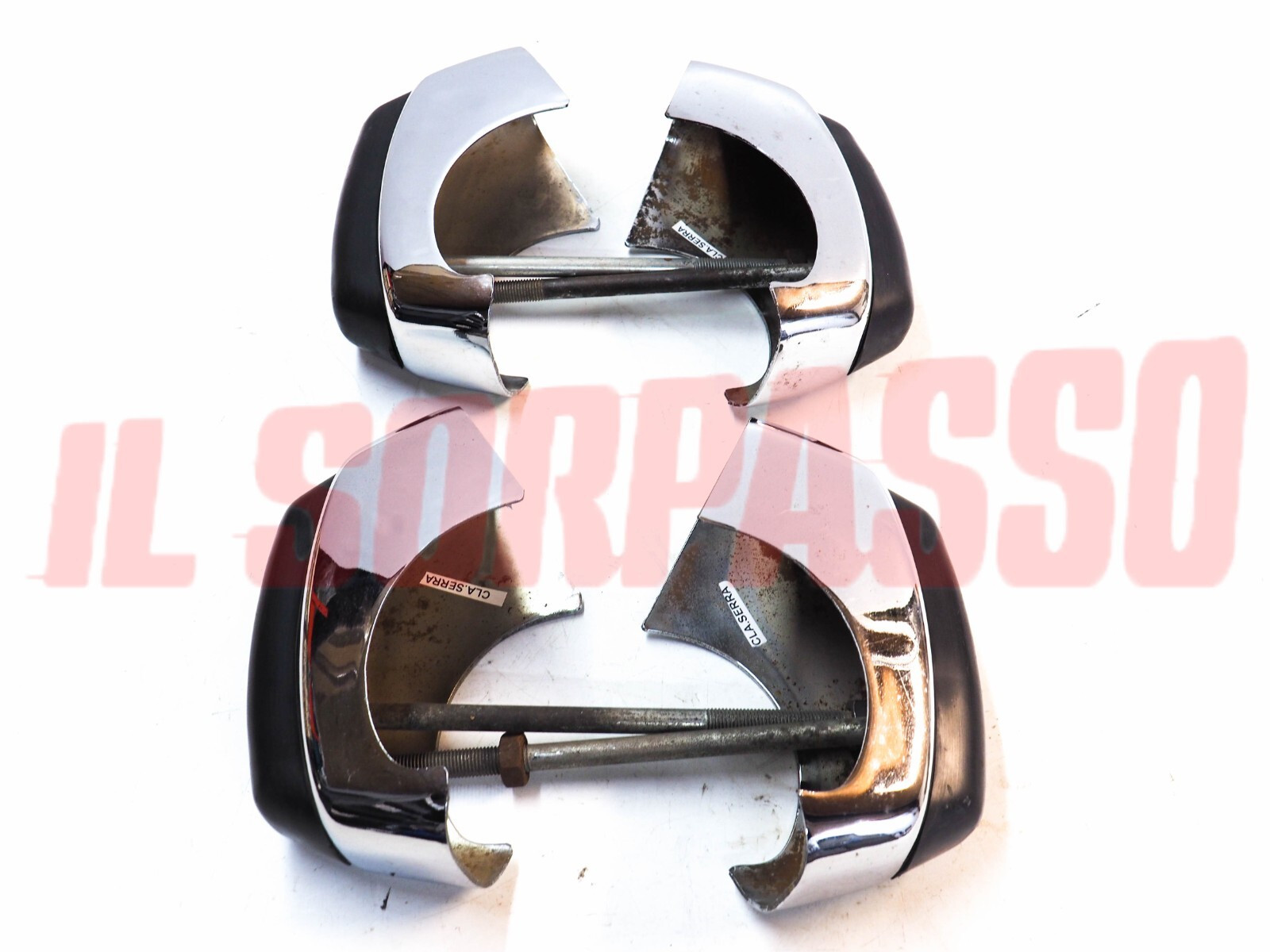 ROSTRI BORCHIE PARAURTI ANTERIORE + POSTERIORE FIAT 1100 D ORIGINALI NOS