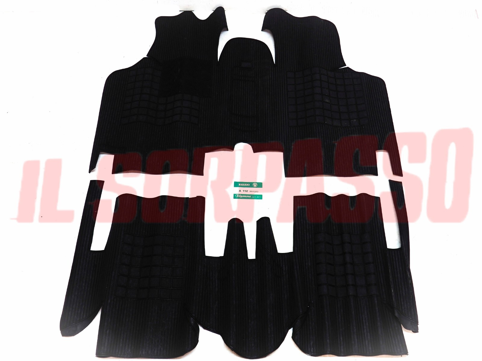 SOPRA TAPPETI NERI AUTOBIANCHI A112 + ABARTH ORIGINALI EGIZIO FILGOMMA