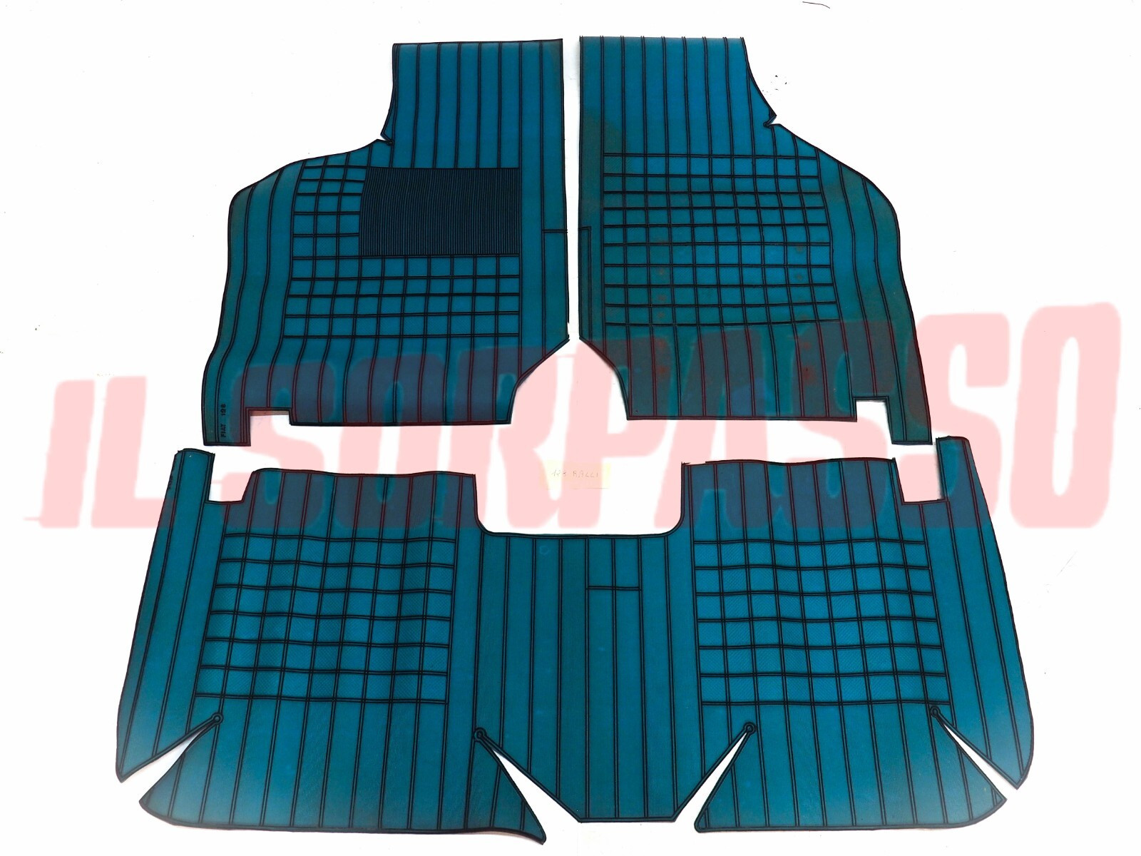 TAPPETI AZZURRI E NERI FIAT 128 BERLINA RALLY ORIGINALI BIZANTINO FILGOMMA