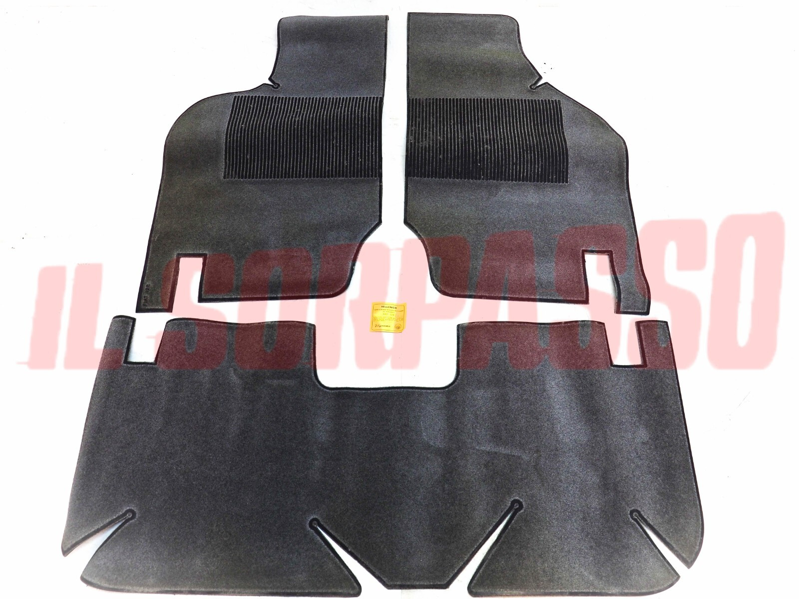 TAPPETI GRIGI IN MOQUETTE FIAT 128 BERLINA RALLY ORIGINALI HELLENICO FILGOMMA