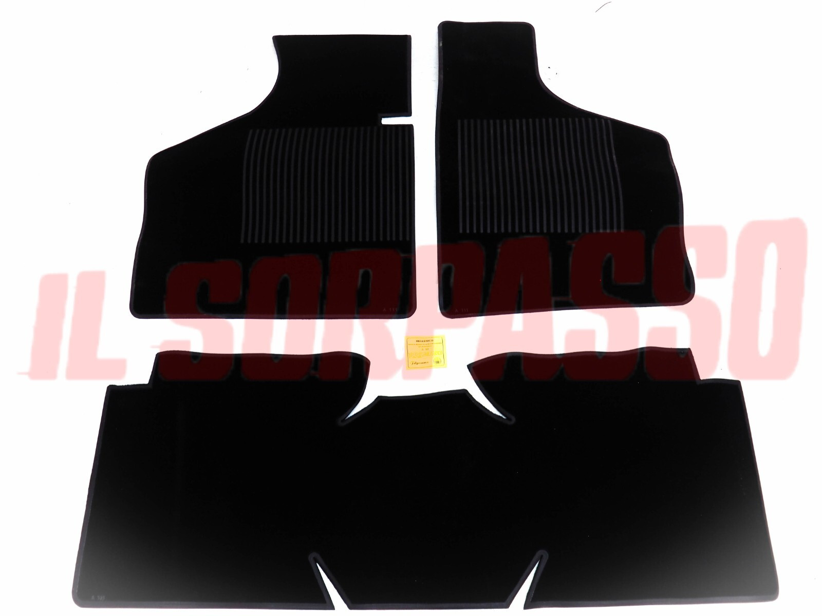 SOPRA TAPPETI IN GOMMA E MOQUETTE NERI AUTOBIANCHI 111 ORIGINALI FILGOMMA