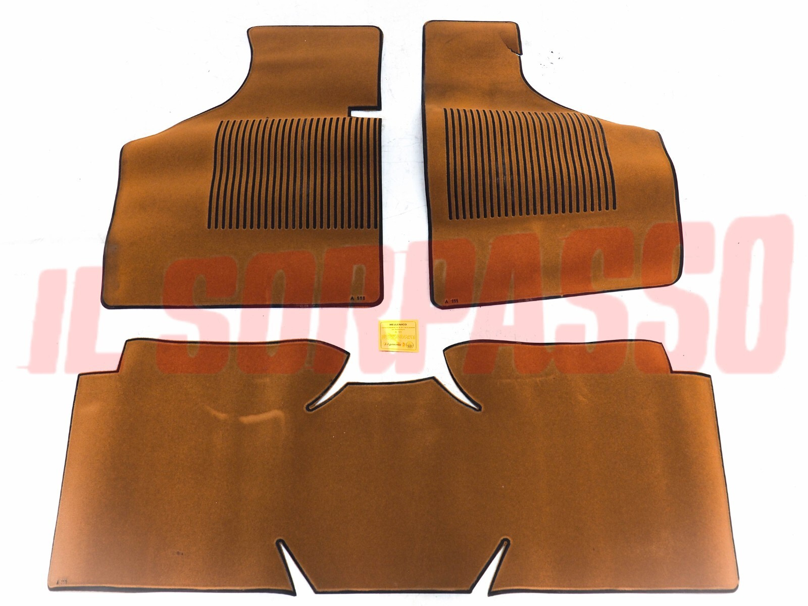 SOPRA TAPPETI IN GOMMA E MOQUETTE BEIGE AUTOBIANCHI 111 ORIGINALI FILGOMMA