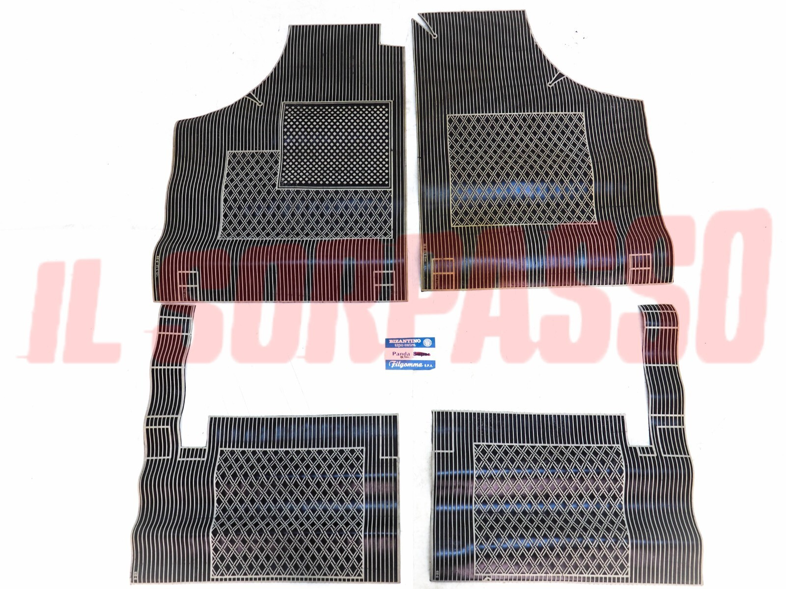 SOPRA TAPPETI IN GOMMABIANCHI E NERI FIAT PANDA 750 - 1000 FILGOMMA SBIADITI