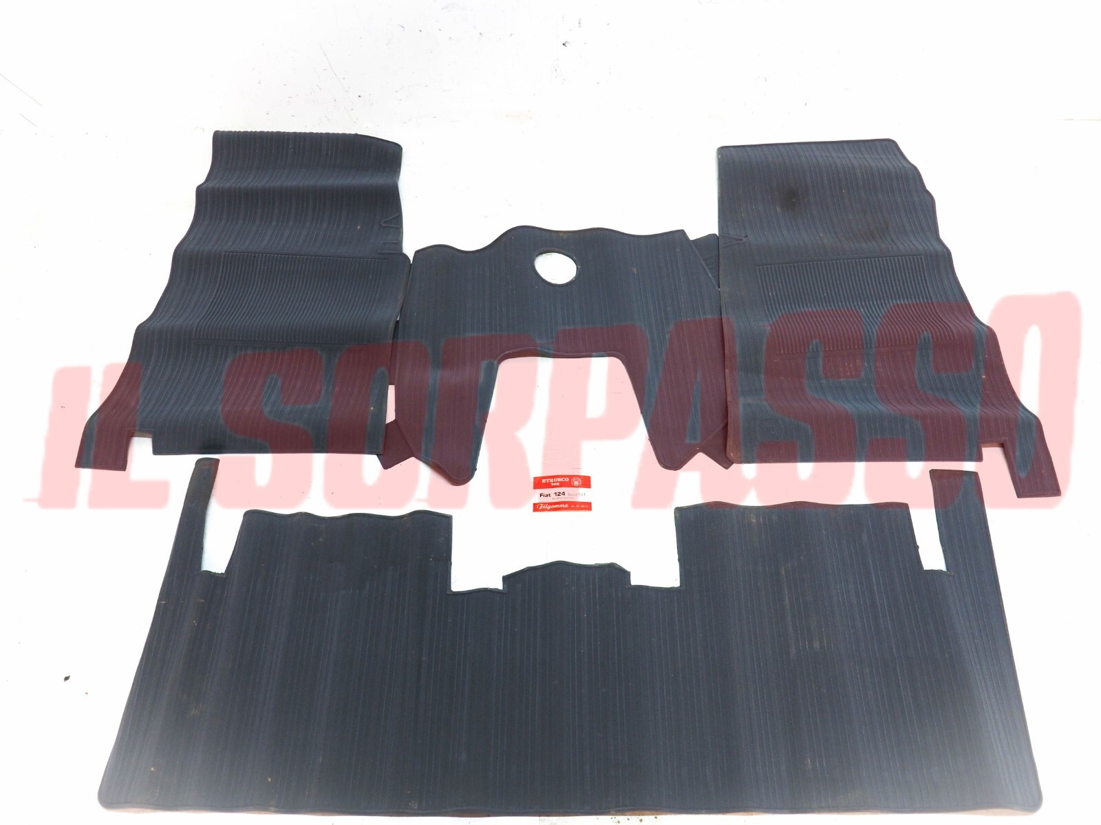 SOPRA TAPPETI GRIGI IN MOQUETTE FIAT 124 SPECIAL T CON PONTE ORIGINALI FILGOMMA