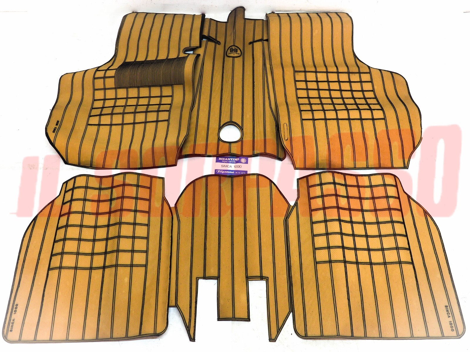 SOPRA TAPPETI IN GOMMA BEIGE E NERI SIMCA 1000 - RALLY ORIGINALI FILGOMMA