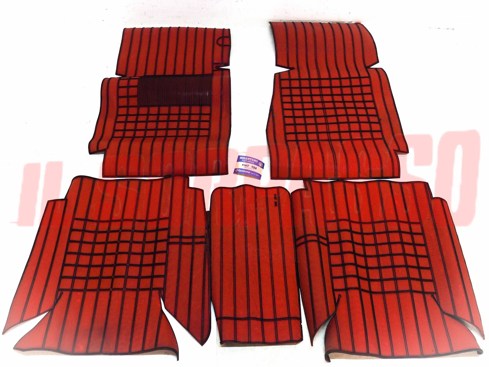 SOPRA TAPPETI ROSSI E NERI NO PONTE FIAT 132 UNIFICATO ORIGINALI FILGOMMA