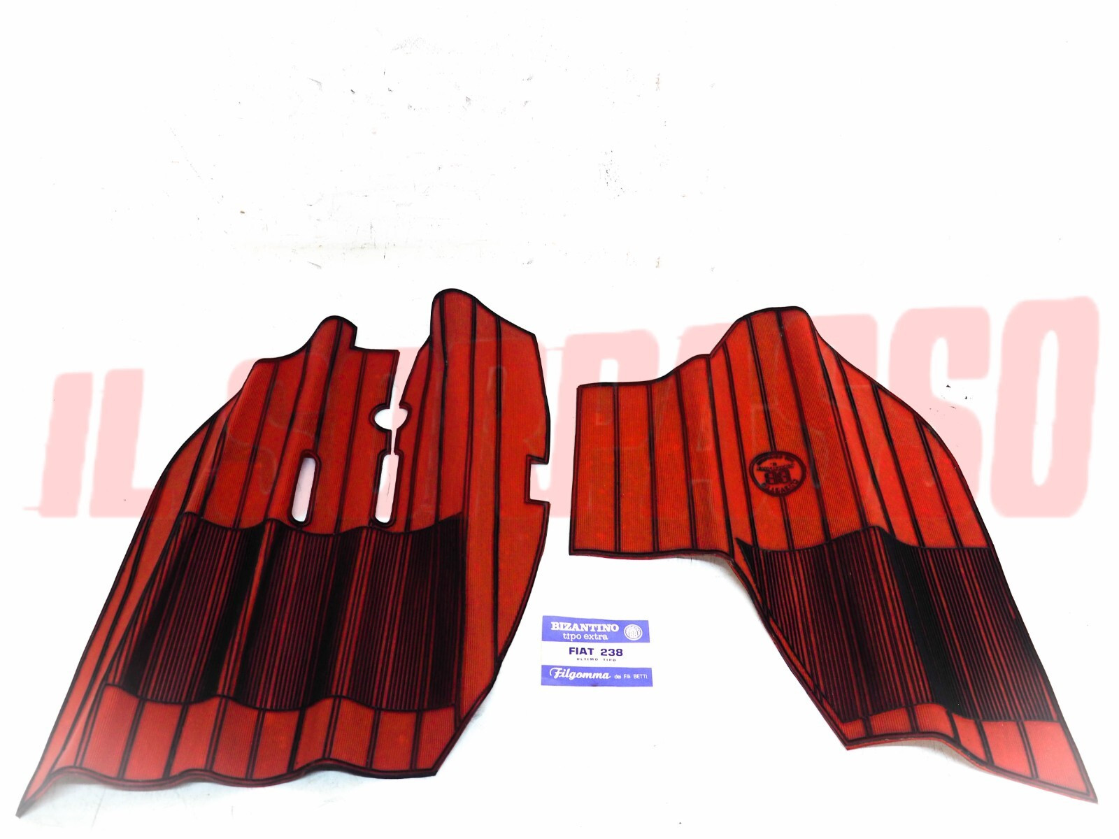 SOPRA TAPPETI ROSSI E NERI FIAT 238 ULTIMA SERIE ORIGINALI FILGOMMA