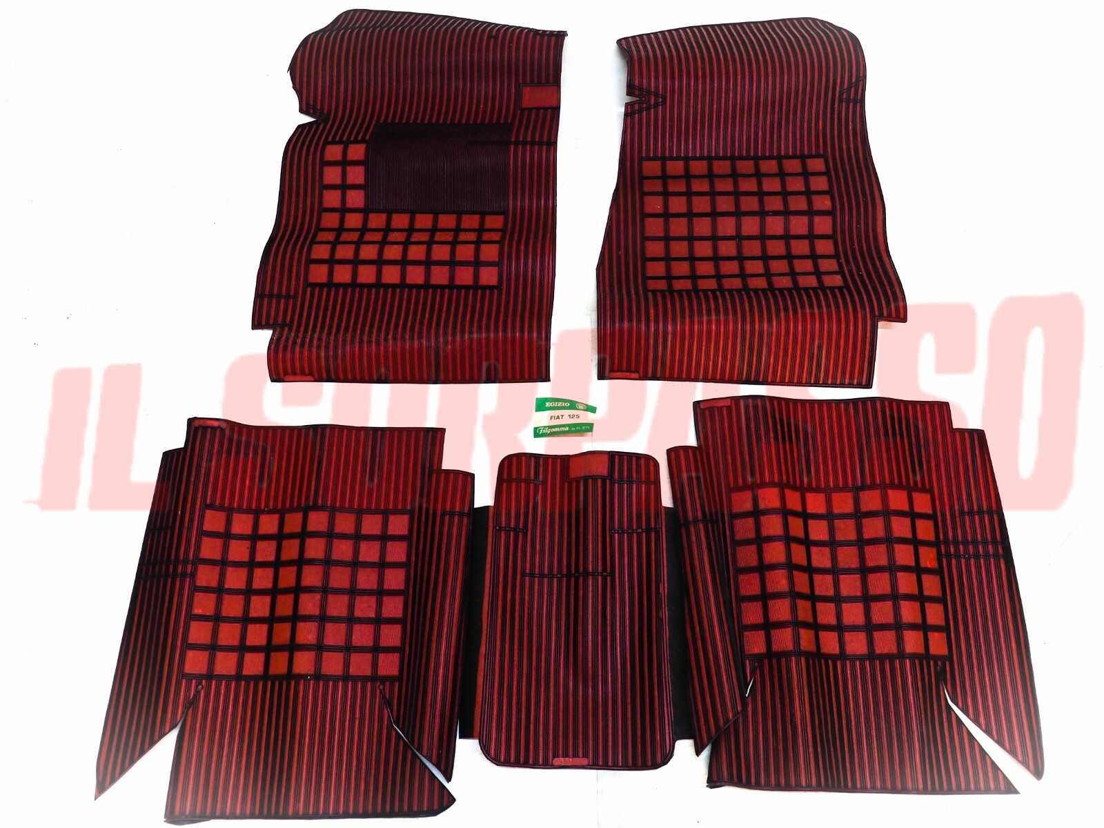 SOPRA TAPPETI INTERNI ROSSI E NERI SENZA PONTE FIAT 125 BERLINA SPECIAL FILGOMMA