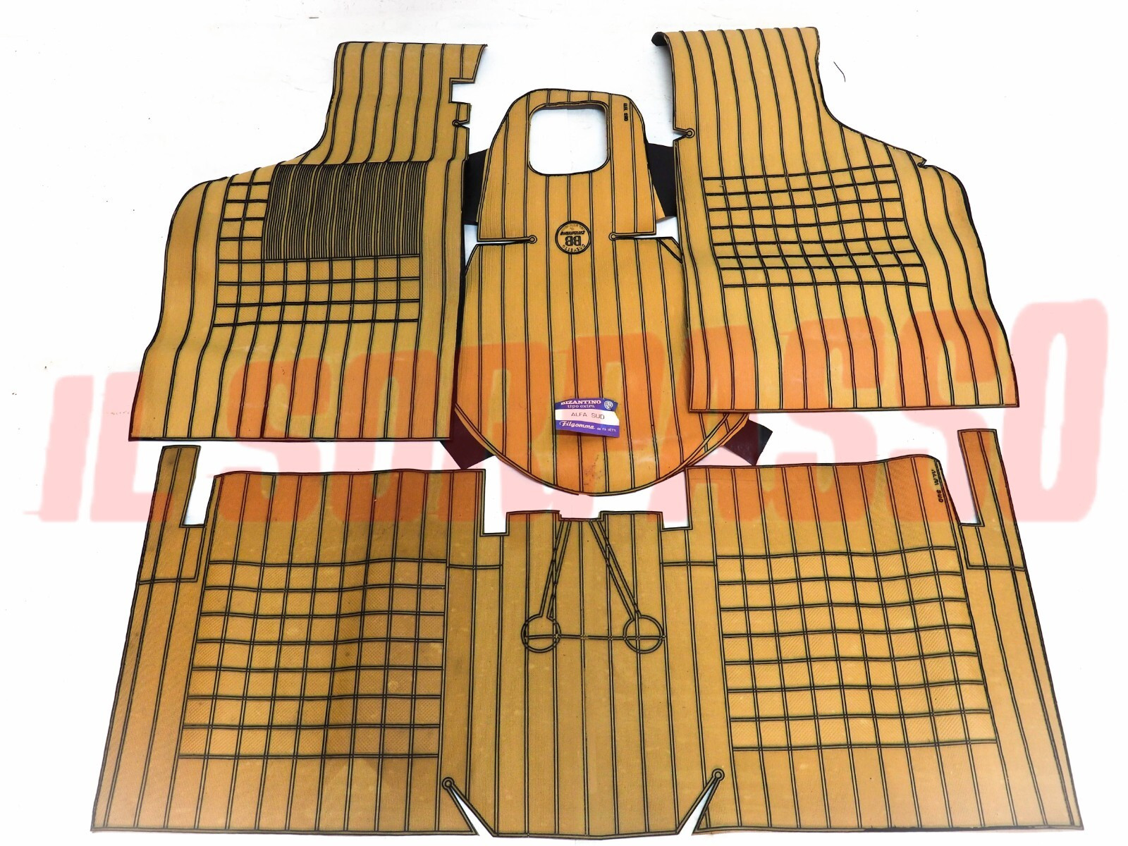 SOPRA TAPPETI IN GOMMA BEIGE NERI TUNNEL ALFA ROMEO ALFA SUD ORIGINALI FILGOMMA