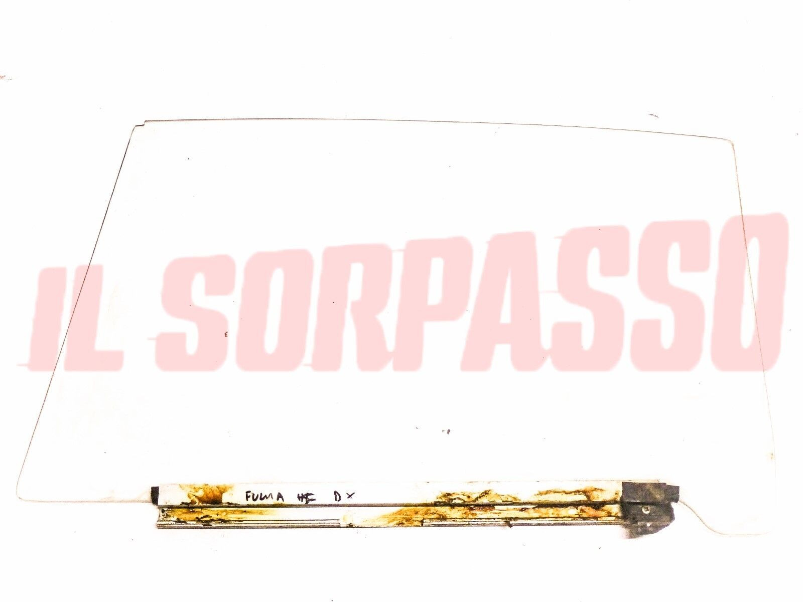 VETRO SCENDENTE + GUIDA PORTA DESTRA LANCIA FULVIA COUPE HF ORIGINALE