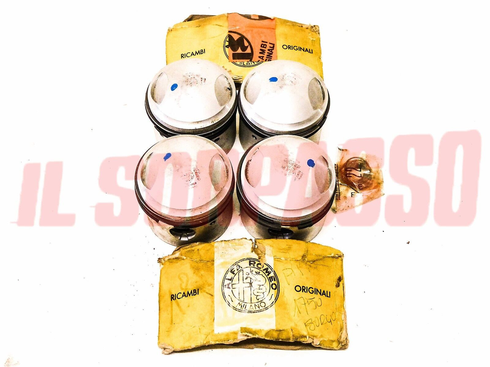 KIT SERIE PISTONI + FASCE ALFA ROMEO 1750 ( GT - BERLINA - SPIDER ) ORIGINALI