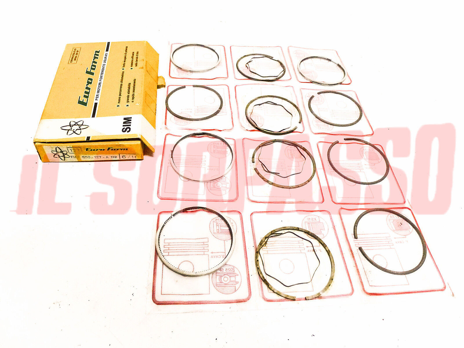 KIT FASCE ELASTICHE PISTONI FIAT 850 - 127 AUTOBIANCHI A112 6/10 ORIGINALI