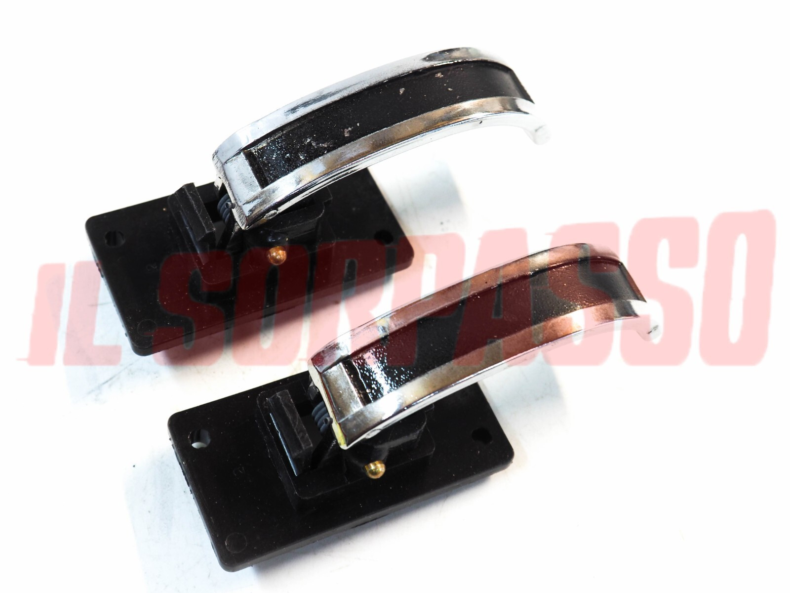 MANIGLIE CROMATE APRI PORTA INTERNE DESTRA SINISTRA FIAT 131 - 132 S ORIGINALI