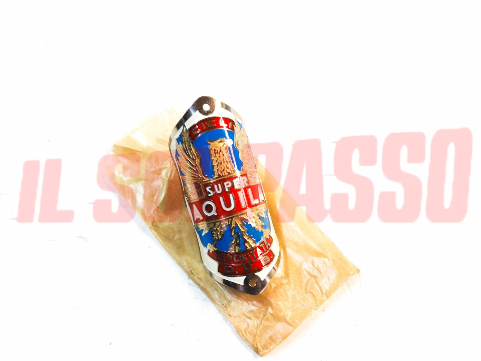 STEMMA LOGO FREGIO SMALTATO CANOTTO BICI BICICLETTA SUPER AQUILA ORIGINALE