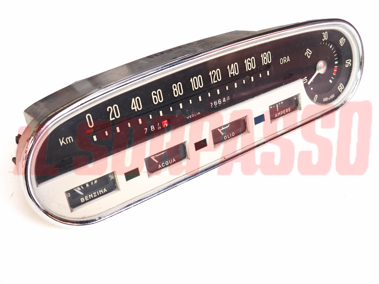 STRUMENTO CONTACHILOMETRI CRUSCOTTO LANCIA FLAVIA BERLINA ORIGINALE VEGLIA