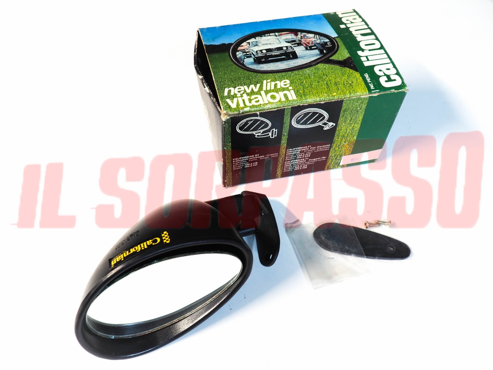 SPECCHIO RETROVISORE CALIFORNIAN SINISTRO BASE METALLO FERRARI LAMBORGHINI ECC