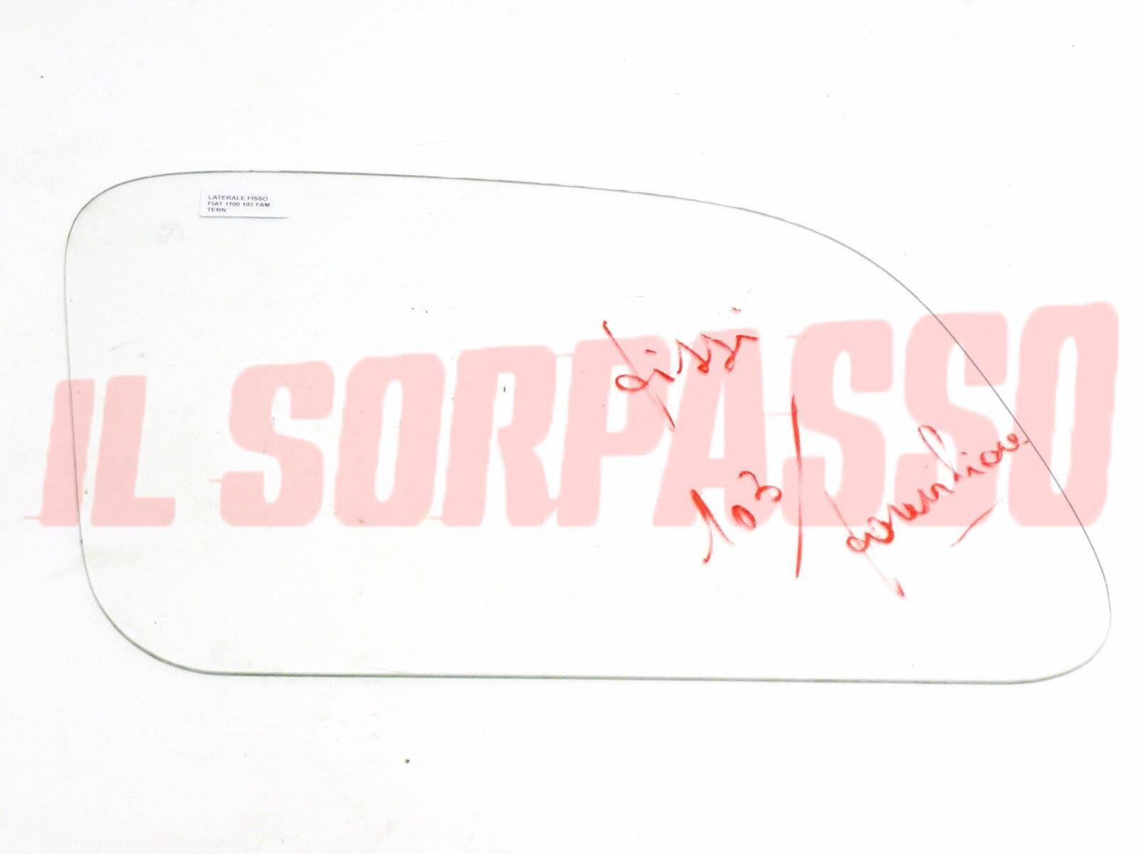 VETRO LATERALE FISSO POSTERIORE FIAT 1100 103 FAMILIARE ORIGINALE