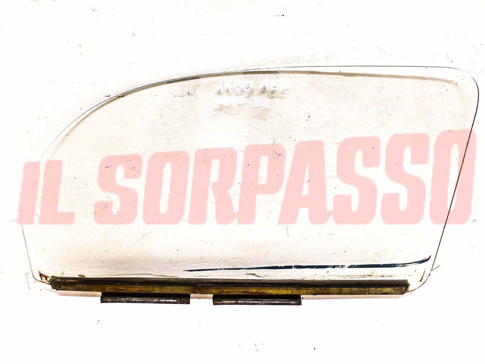 VETRO SCENDENTE + BASE ASTA PORTA POSTERIORE SINISTRA FIAT 1100 A B E  ORIGINALE
