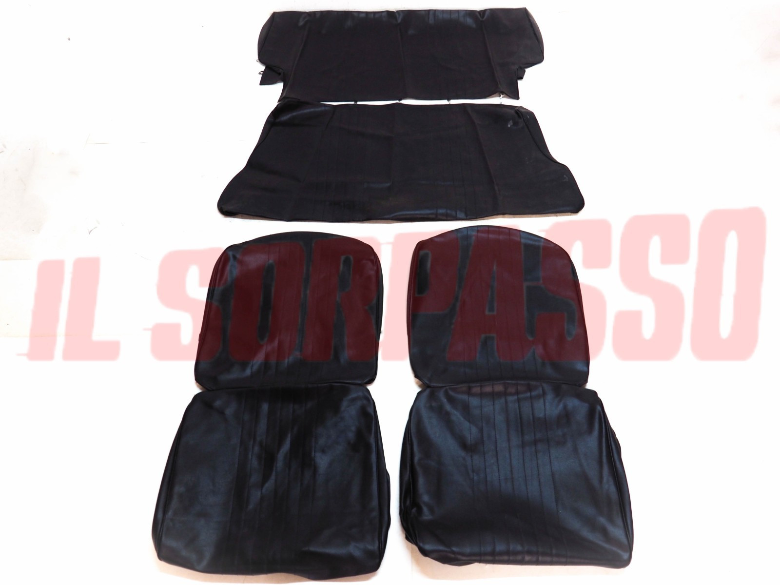 FODERE COPRI SEDILI ANTERIORI + POSTERIORI FIAT 126 1 SERIE NERE