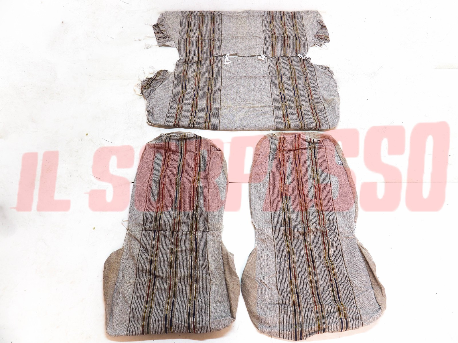 FODERE TAPPEZZERIA COPRI SEDILI GRIGIE CON RIGHE FIAT PANDA 750 CL