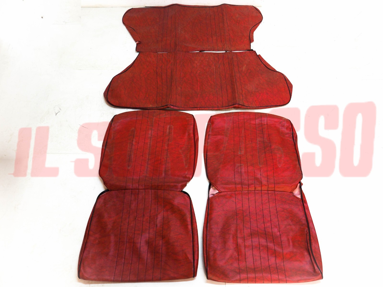 FODERE TAPPEZZERIA COPRI SEDILI ROSSE VIMPELLE AUTOBIANCHI A112 1 SERIE NOS
