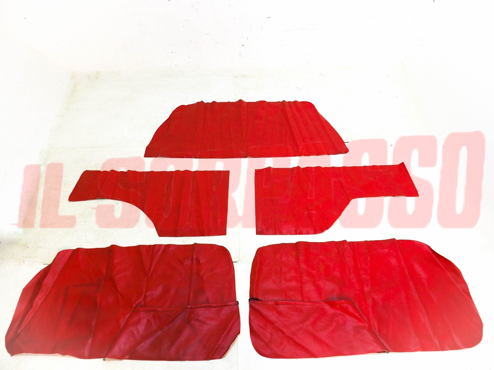 FODERE COPRI PANNELLI PORTA + POSTERIORI + CAPPELLIERA FIAT 600 D E ROSSE NOS
