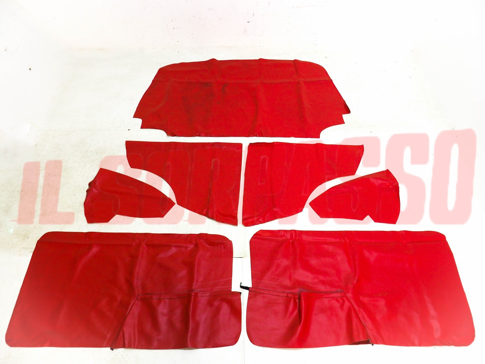 FODERE COPRI PANNELLI PORTA + POSTERIORI + CAPPELLIERA FIAT 850 BERLINA ROSSE