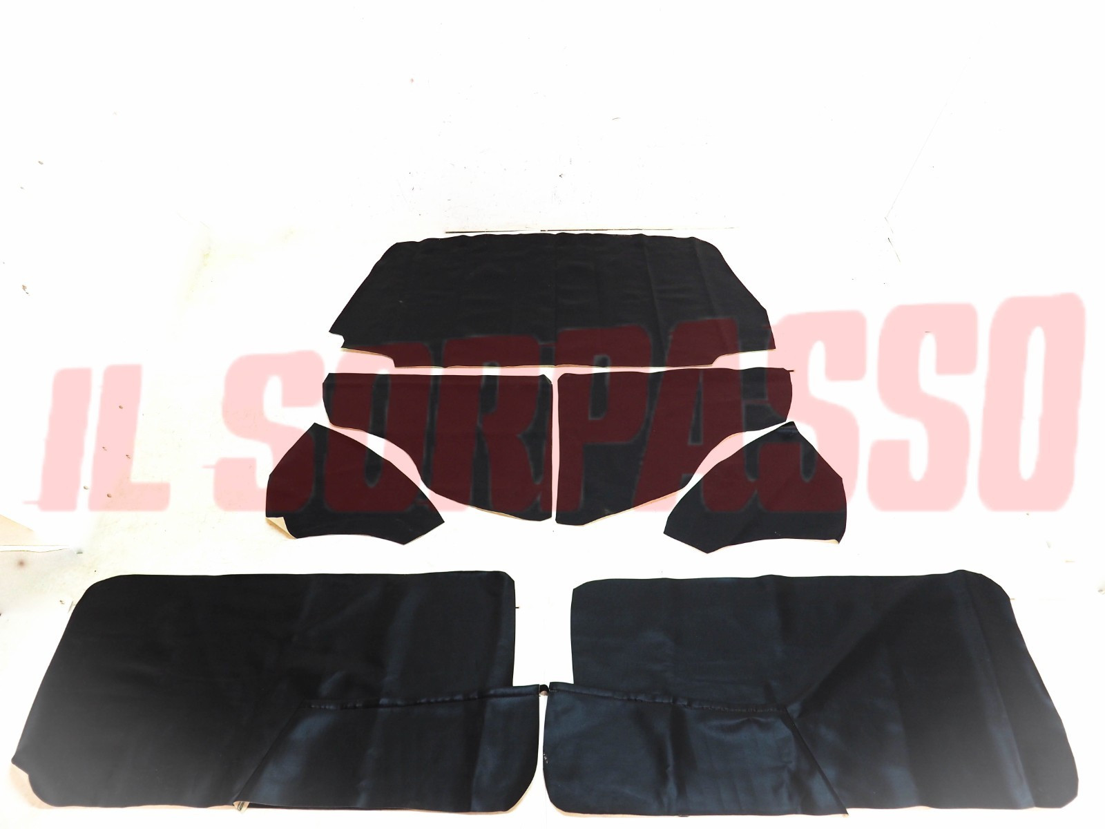 FODERE COPRI PANNELLI PORTA + POSTERIORI + CAPPELLIERA FIAT 850 BERLINA NERE