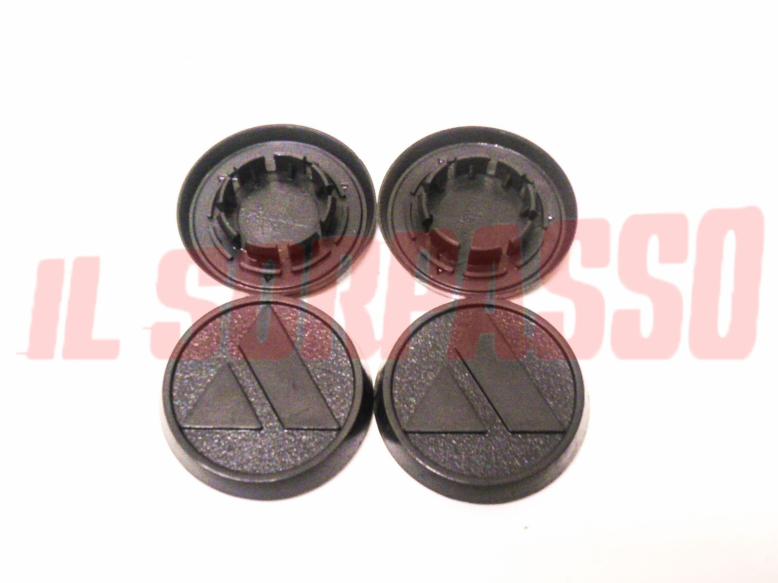 TAPPI COPRI MOZZO CERCHI RUOTA AUTOBIANCHI A112 + ABARTH ORIGINALI NERI