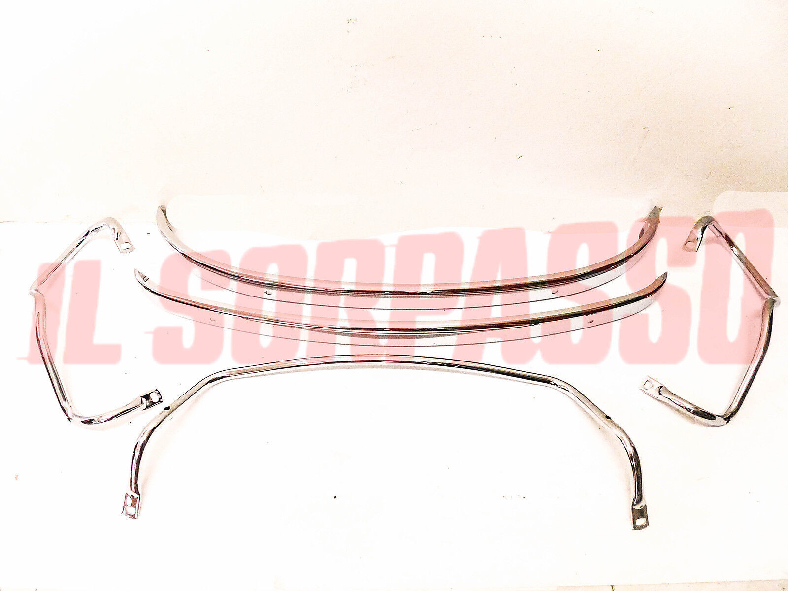 PARAURTI ANTERIORE + POSTERIORE + TUBOLARI FIAT 500 L DOPPIA CROMATURA 45 MICRON