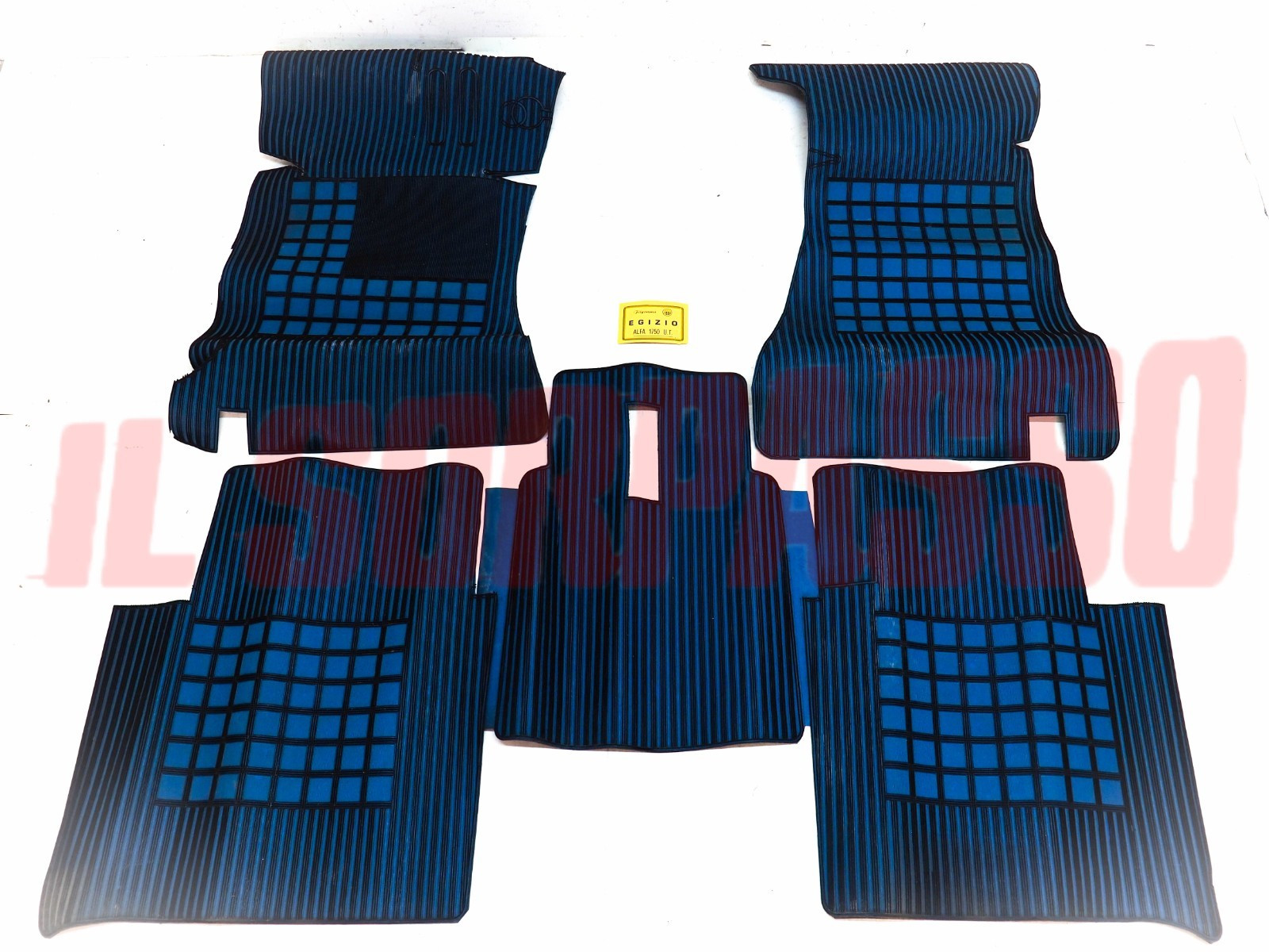 SOPRA TAPPETI IN GOMMA BLU E NERI CON PONTE ALFA ROMEO GT 1750 BERLINA FILGOMMA