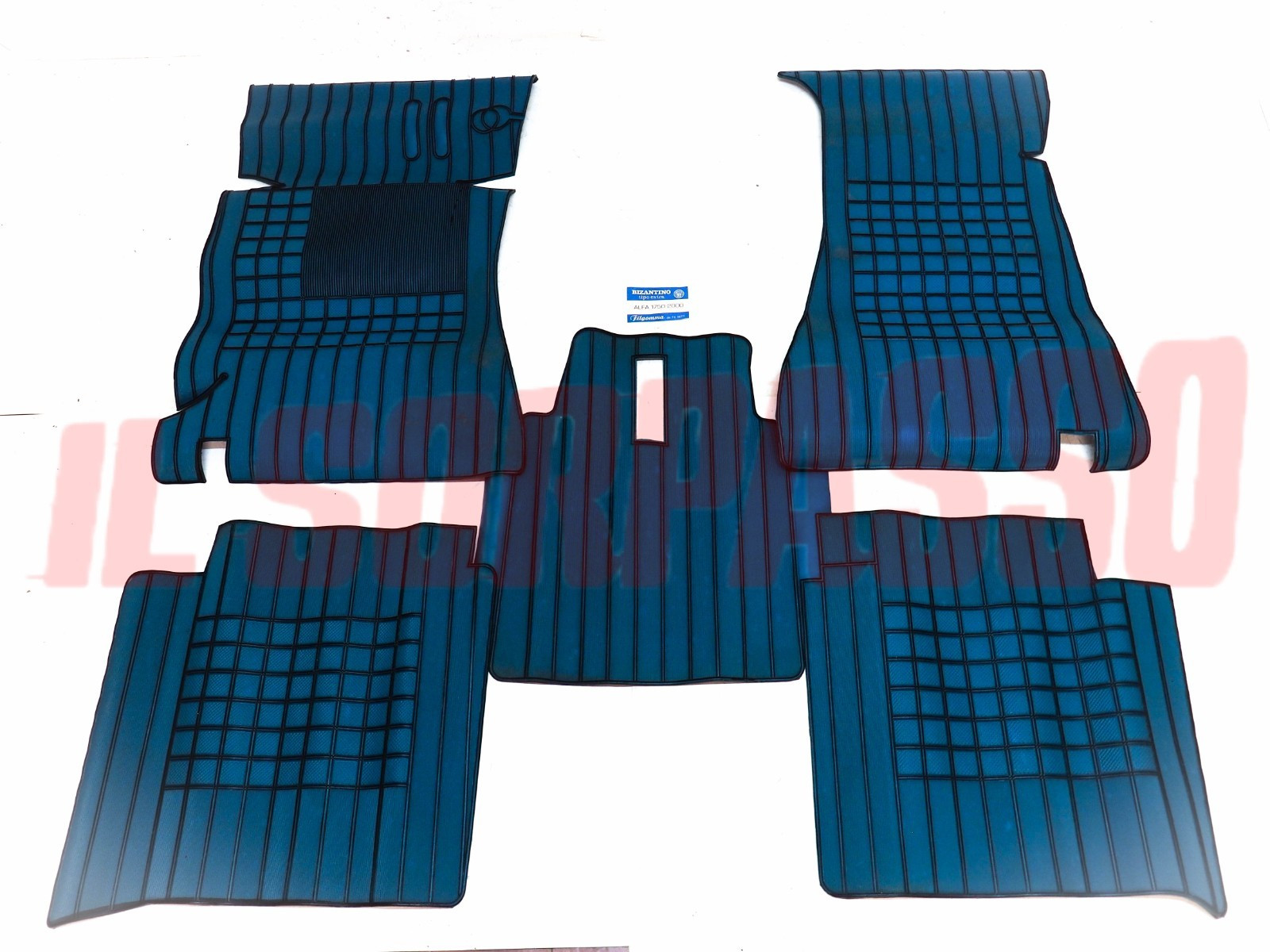 SOPRA TAPPETI IN GOMMA BLU CON PONTE ALFA ROMEO GT 1750 2000 BERLINA FILGOMMA