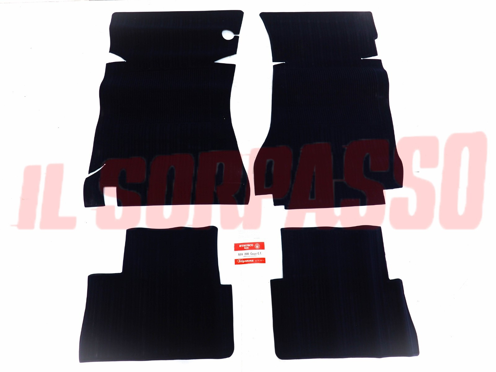 SOPRA TAPPETI IN GOMMA E MOQUETTE BLU ALFA ROMEO GT 2000 ORIGINALI FILGOMMA