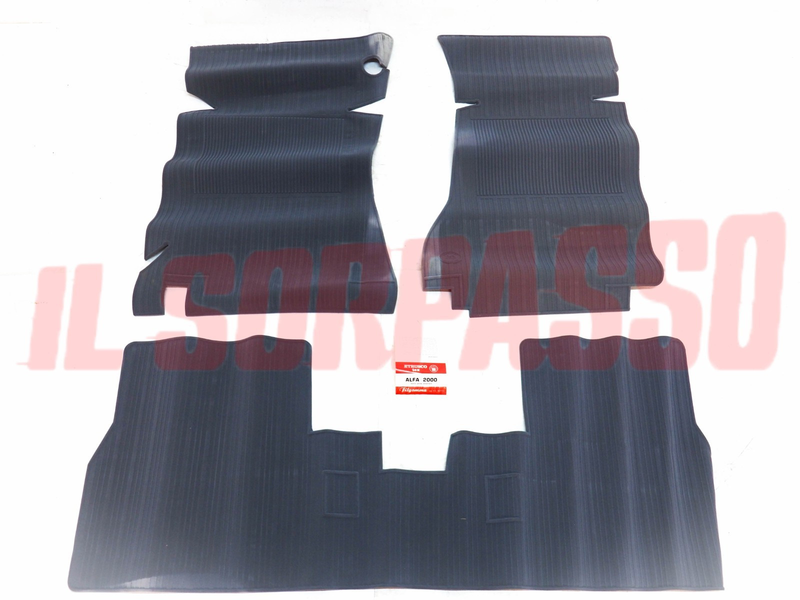 SOPRA TAPPETI IN GOMMA E MOQUETTE GRIGI ALFA ROMEO GT 2000 ORIGINALI FILGOMMA