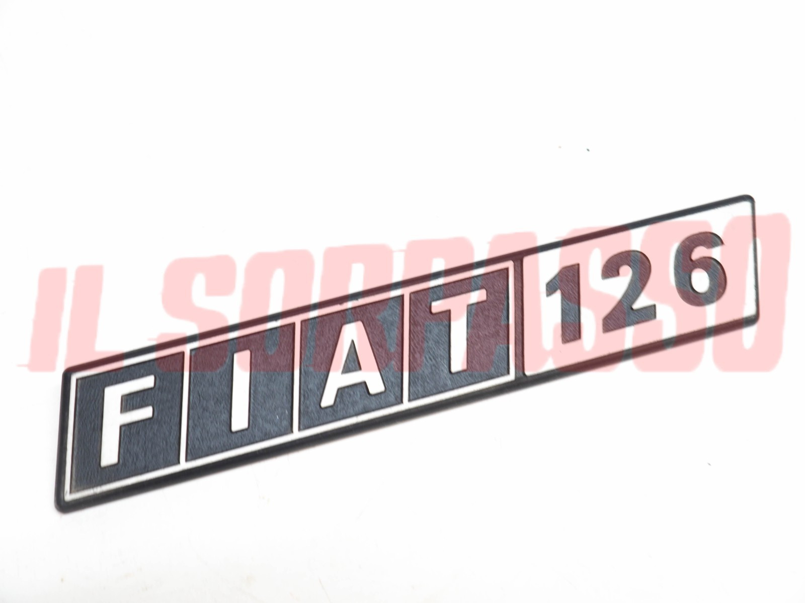 SCRITTA SIGLA COFANO POSTERIORE FIAT 126 ESTESA ORIGINALE IN ALLUMINIO