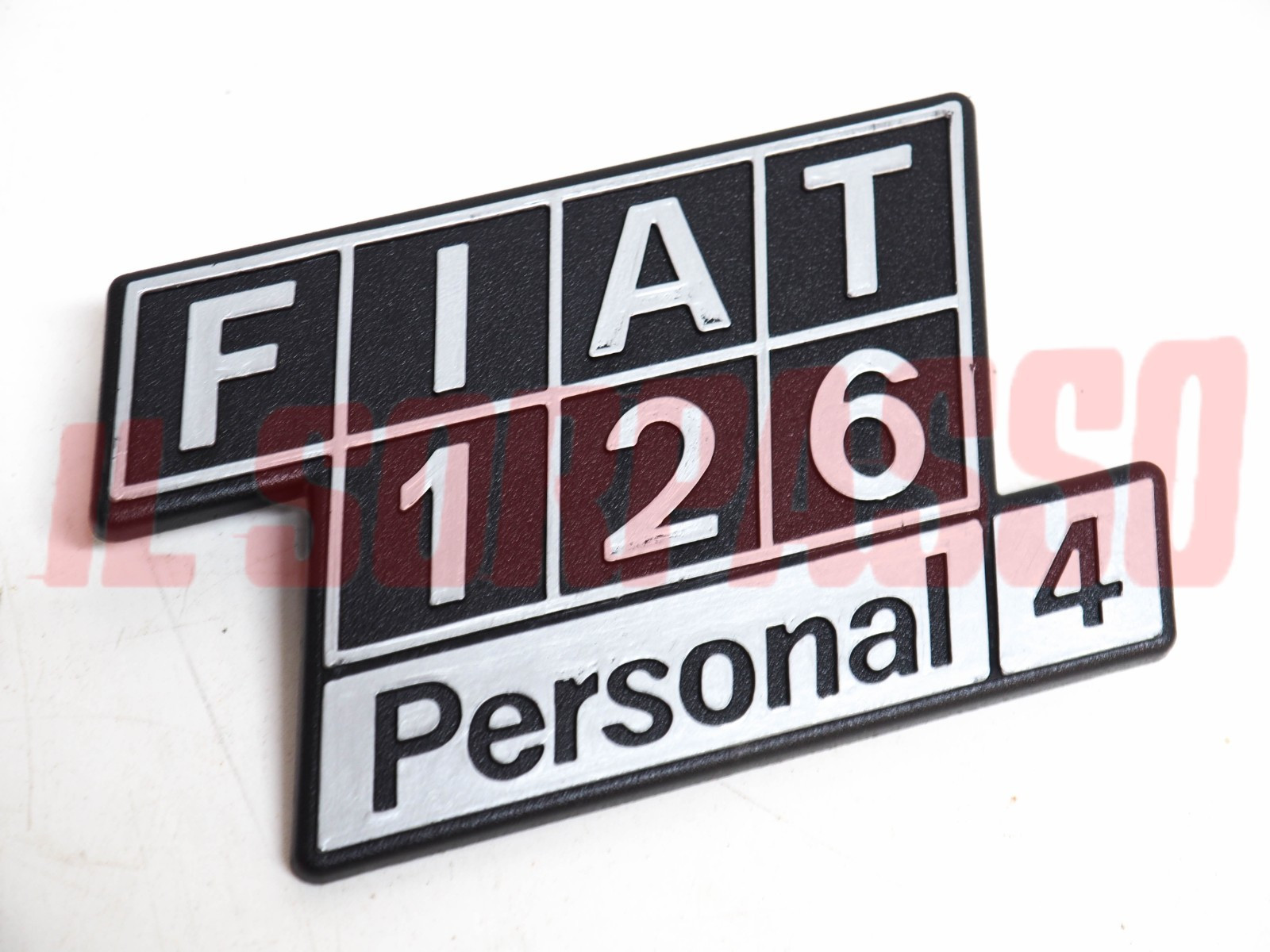 SCRITTA SIGLA COFANO POSTERIORE FIAT 126 PERSONAL 4 IN PLASTICA ORIGINALE