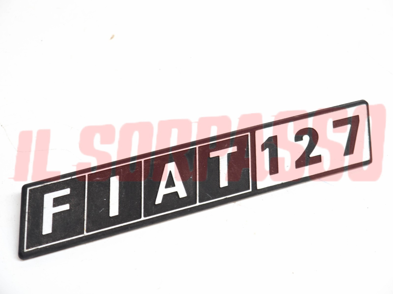 SCRITTA SIGLA COFANO POSTERIORE FIAT 127 C - CL ORIGINALE ALLUMINIO