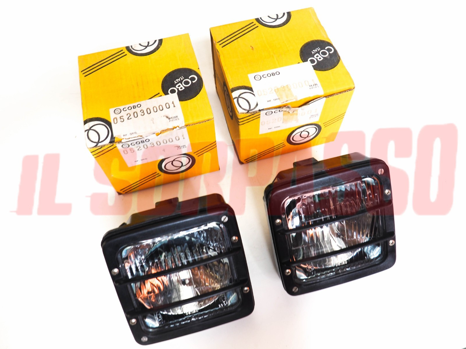 GRUPPI OTTICI FANALI FARI CABINA TRATTORI ANNI  COBO CON CORNICE NERA