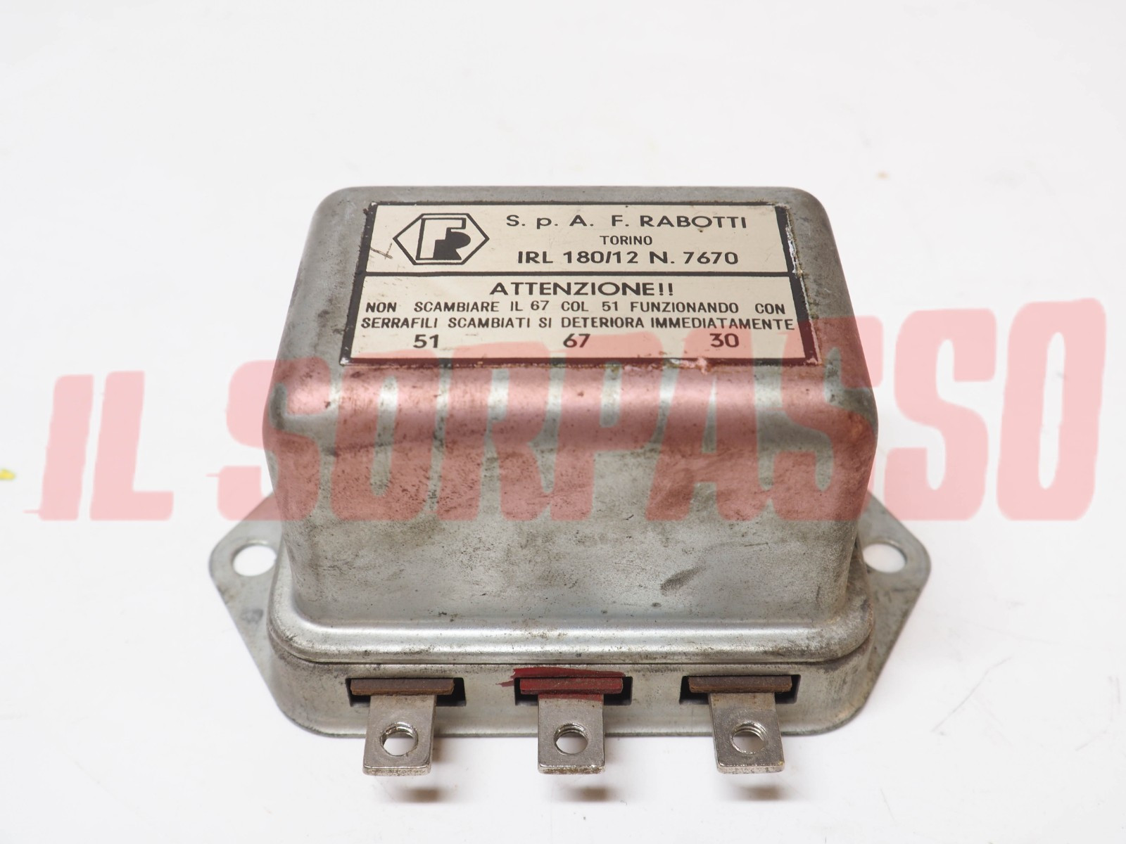 REGOLATORE TENSIONE IRL 180/12 FIAT 500 600 1100 - BIANCHINA ORIGINALE RABOTTI