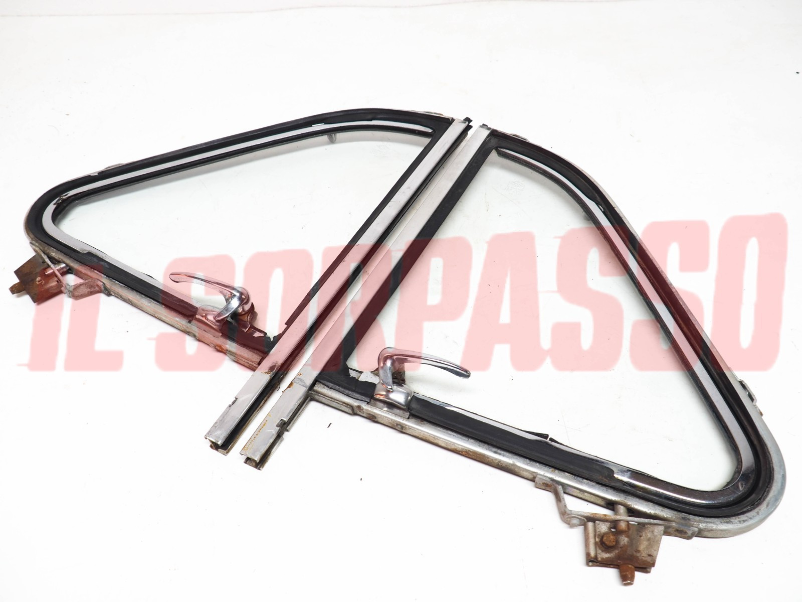 DEFLETTORI COMPLETI DESTRO SINISTRO TELAIO CORNICE VETRO FIAT 500 N D GIARDINIER