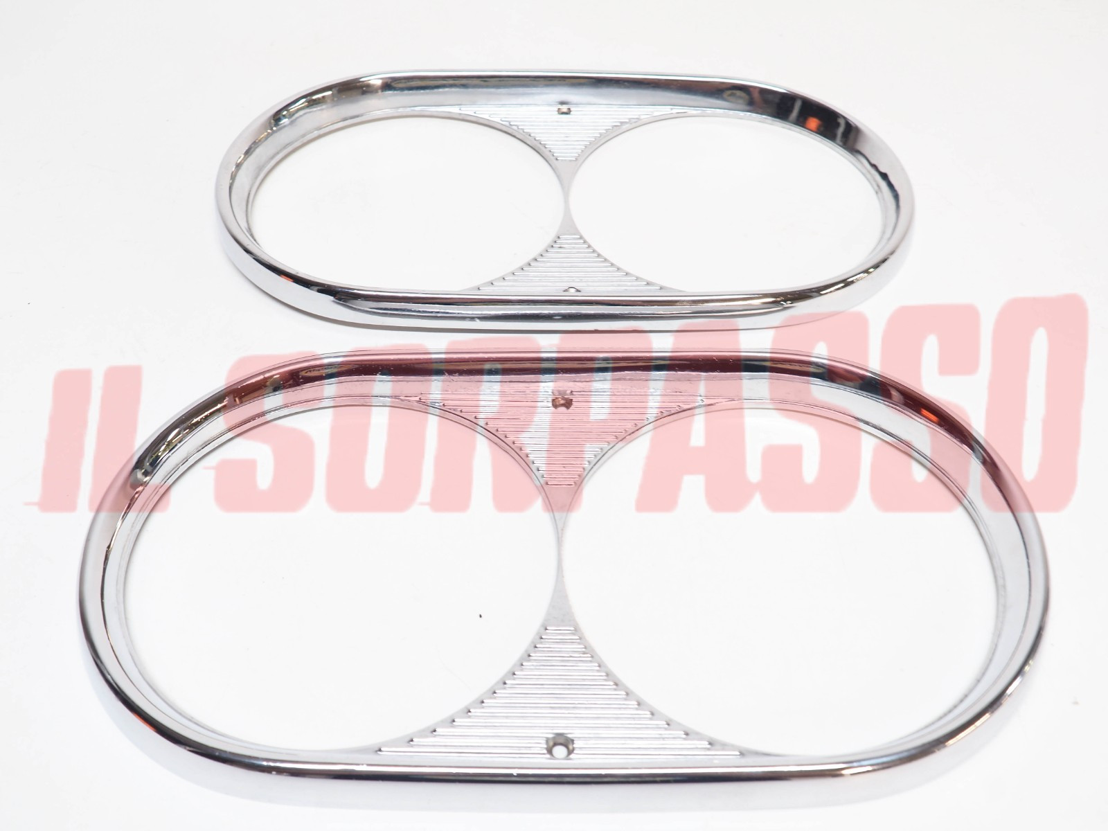 CORNICI FARO DESTRA + SINISTRA METALLO FIAT 850 FAMILIARE 1300 1500 BERLINA