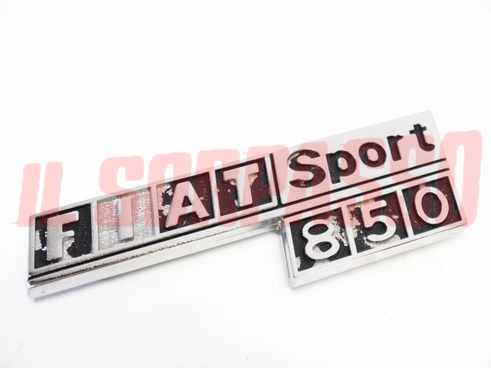 SCRITTA RIVESTIMENTO POSTERIORE FIAT 850 SPORT COUPE SPIDER CROMATA DA RESTAURO