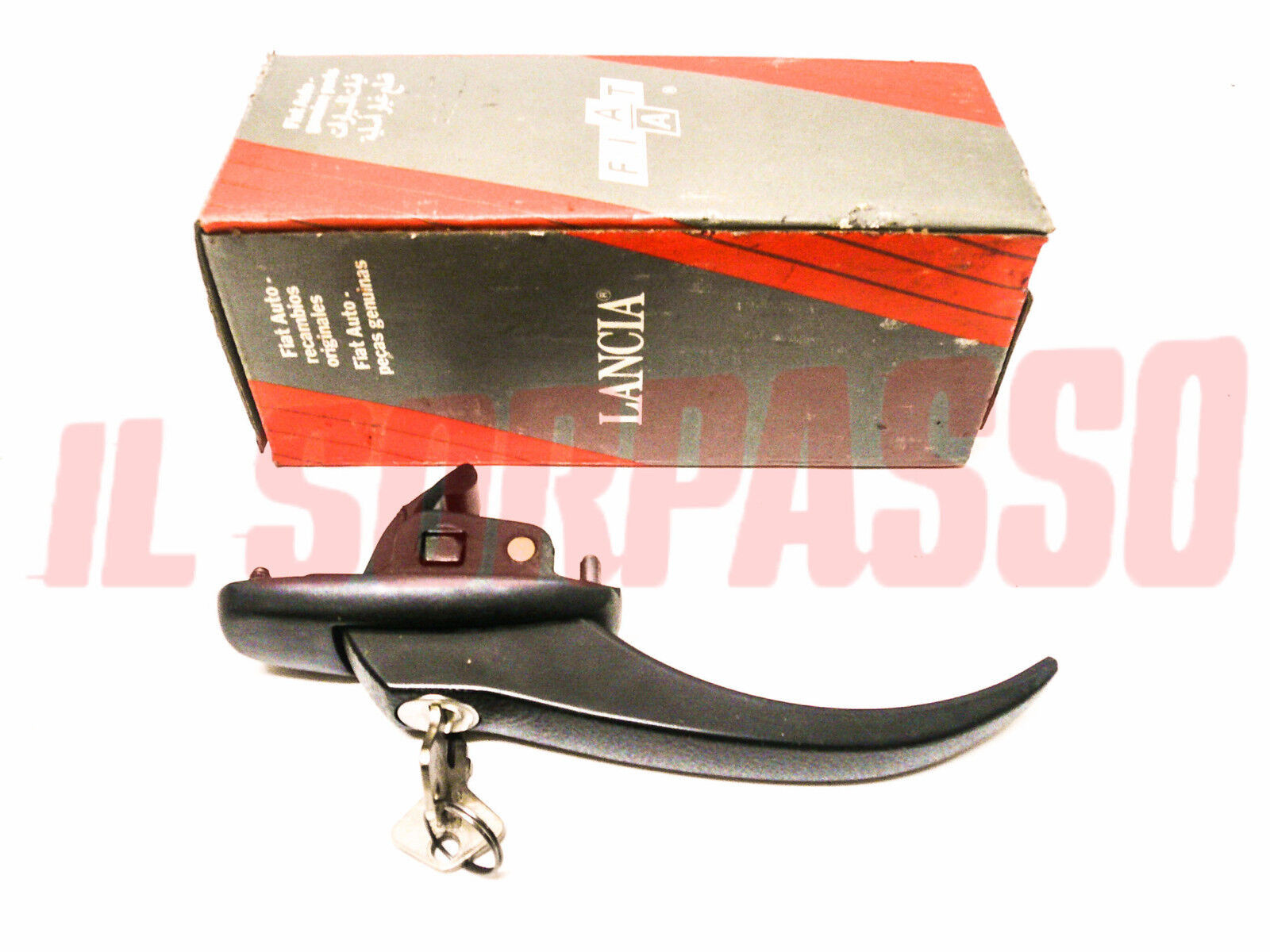 MANIGLIA PORTA LATERALE CON CHIAVE FIAT 900 T E PULMINO FAMILIARE ORIGINALE NERA