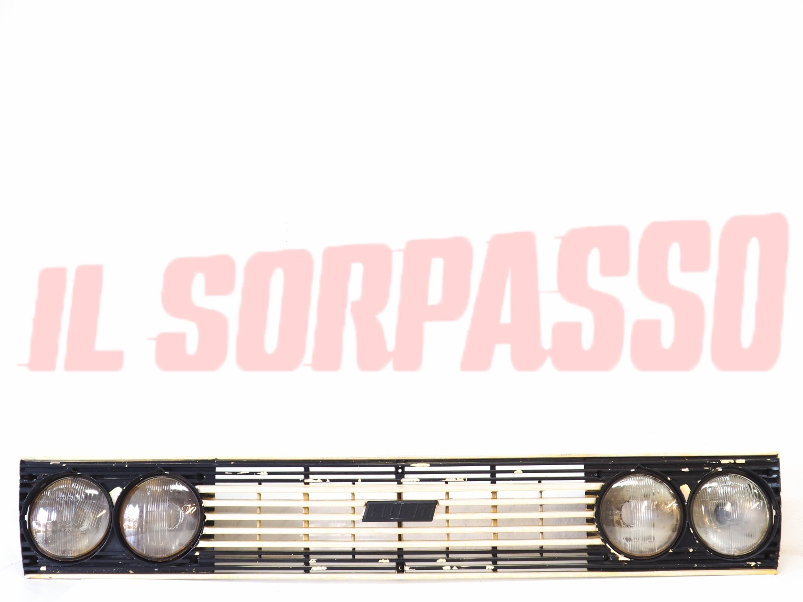 MASCHERINA GRIGLIA CALANDRA + SEDI FARO + FANALI FIAT 131 ABARTH RALLY ORIGINALE