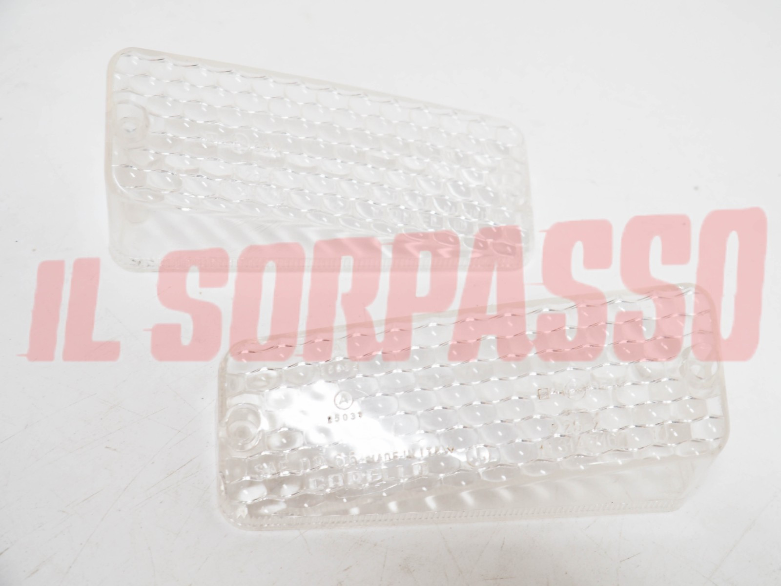 PLASTICHE FANALINI ANTERIORI DESTRO + SINISTRO FIAT DINO COUPE 2000 2400 CARELLO