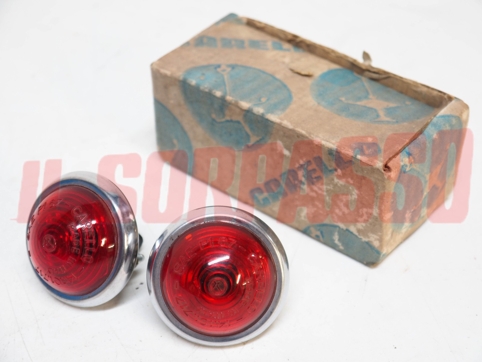 FANALINI ROSSI TONDI LUCI INGOMBRO LATERALI FIAT 124 850 SPIDER AMERICA CARELLO