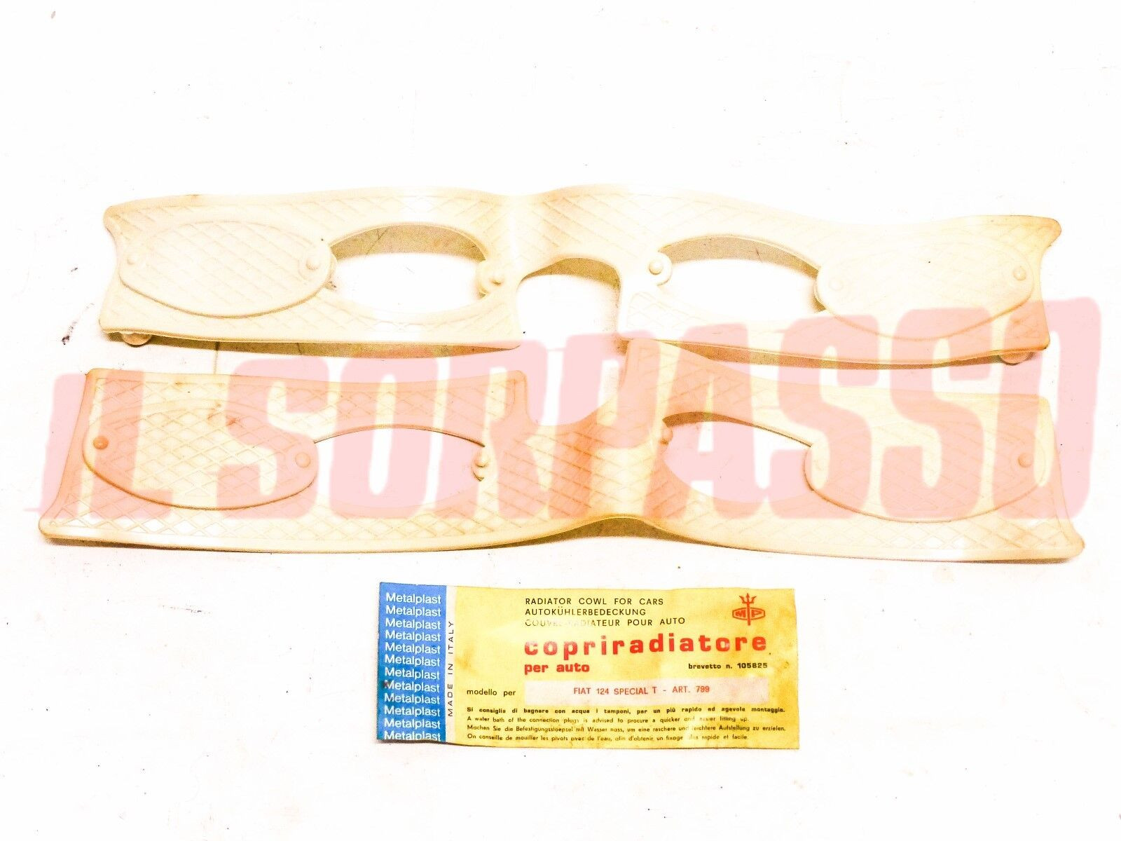 MASCHERINA COPRI RADIATORE MP GRIGLIA FIAT 124 SPECIAL T BIANCA ACCESSORIO