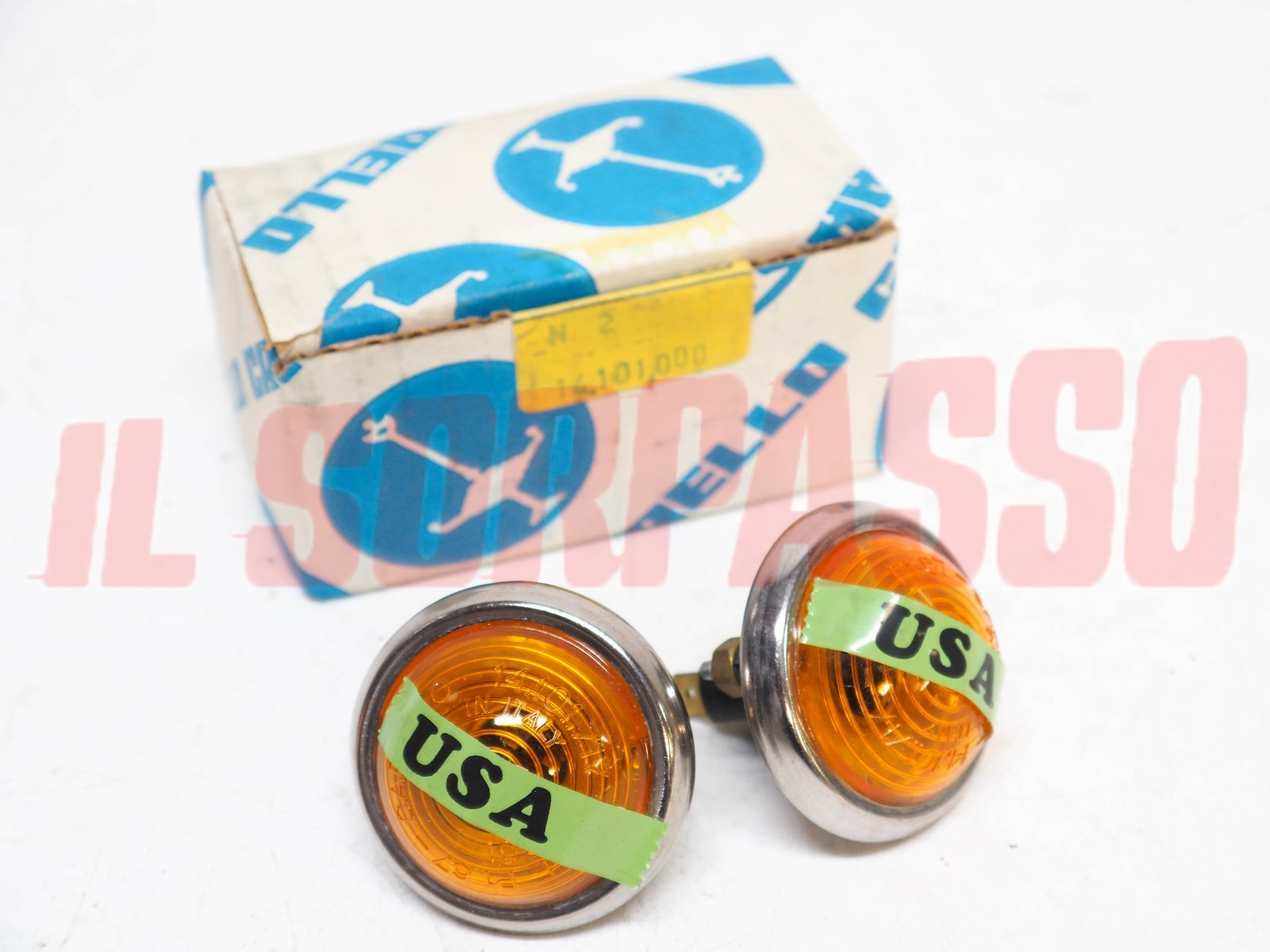 FANALINI ARANCIO TONDI LUCI INGOMBRO LATERAL FIAT 124 850 SPIDER AMERICA CARELLO