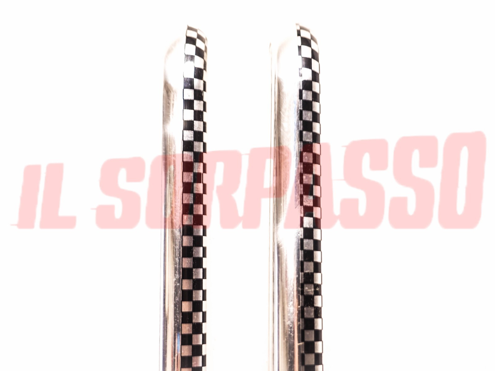 PROFILI BORDI TETTO GOCCIOLATOI A SCACCHI BIANCO NERI FIAT 127 + SPORT ORIGINALI