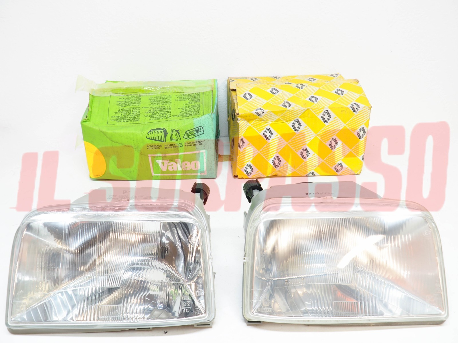 GRUPPI OTTICI FANALI FARI DESTRO + SINISTRO RENAULT SUPER CINQUE 5 SEV MARCHAL